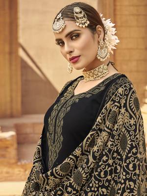 Black embroidered georgette salwar 3