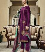 Wine jacquard jacquard salwar