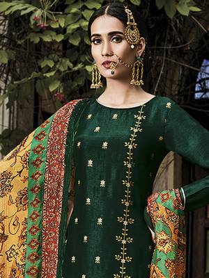 Green jacquard jacquard salwar 3