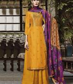 Yellow jacquard jacquard salwar
