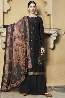 Black jacquard jacquard salwar
