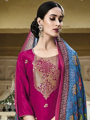 Magenta jacquard jacquard salwar 3