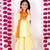 Embroidery Mirror work Kurta frock with Sharara and Dupatta   Yellow and Orange