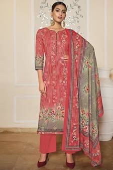 Coral digital print pure cotton salwar