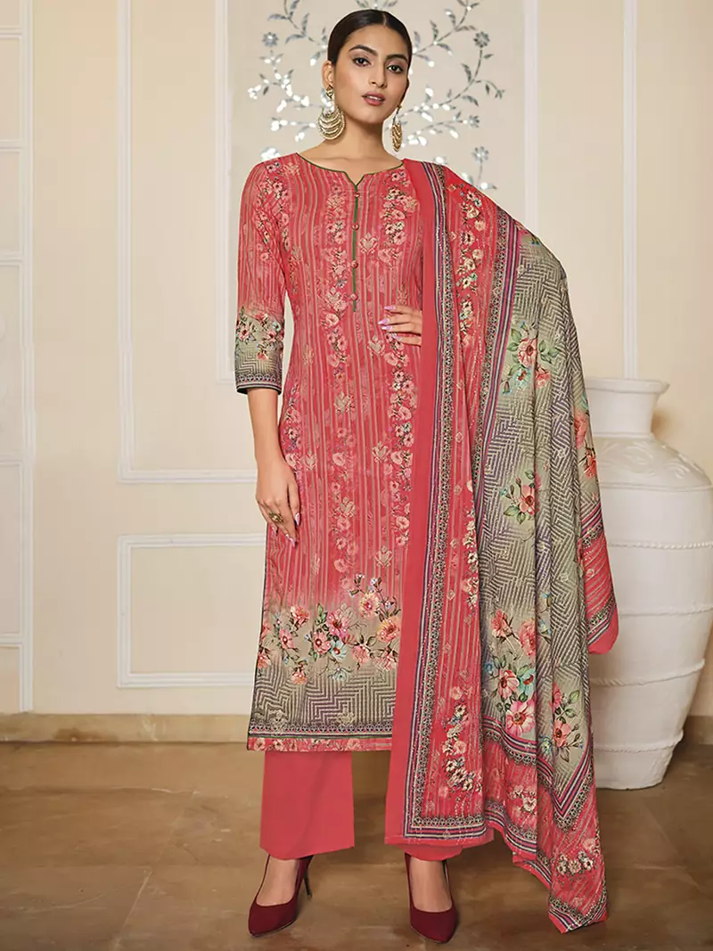 Coral digital print pure cotton salwar
