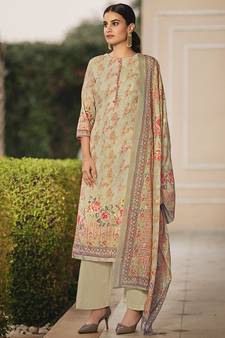 Beige digital print pure cotton salwar