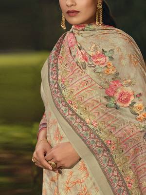 Beige digital print pure cotton salwar 2