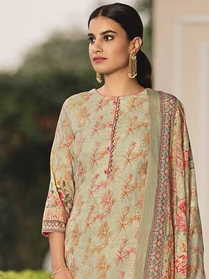 Beige digital print pure cotton salwar 3