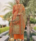 Orange digital print pure cotton salwar