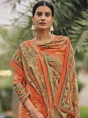 Orange digital print pure cotton salwar 2