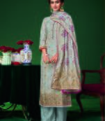 Sky blue digital print jacquard salwar