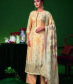 Yellow digital print jacquard salwar