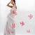 White printed organza saree with blouse