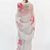 White printed organza saree with blouse
