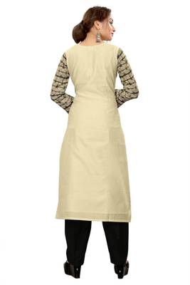 Beige embroidered viscose long-kurtis 4