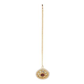 Gold agate maang-tikka 1