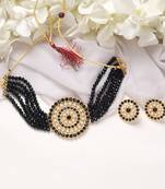 Gold Plated Latest Choker Design Traditional Stylish Fancy Pearl Necklace Jewellery Set for Women