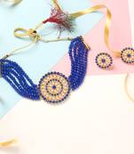 Gold Plated Latest Choker Design Traditional Stylish Fancy Pearl Necklace Jewellery Set for Women