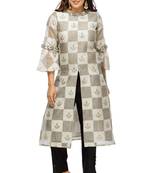 Grey printed viscose long-kurtis