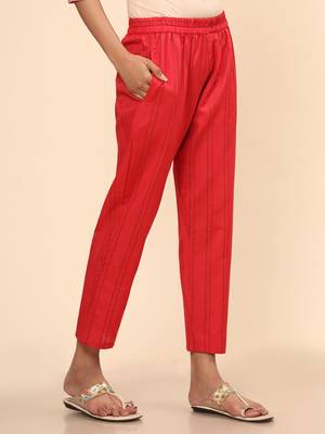 Embroidered & Mirror Straight Cotton Peach Stitched Kurta Pant With Dupatta 8