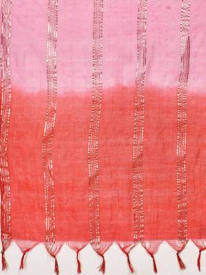 Printed & Embroidered Straight Cotton Pink Stitched Kurta Pant With Dupatta 9