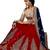 Red and  Navy Blue embroidered viscose saree with blouse with blouse