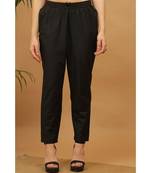 Kaanchie Nanggia Black Solid Cotton Pants