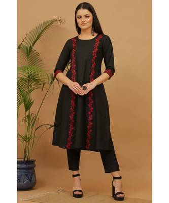Kaanchie Nanggia Black Solid Cotton Pants 4