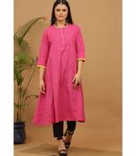 Kaanchie Nanggia Pink  Cotton Kurta