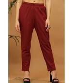 Kaanchie Nanggia Maroon Stripped Cotton Pants