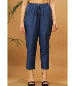 Kaanchie Nanggia Blue Solid Cotton Pants