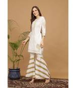 Kaanchie Nanggia White Embroidered Silk Kurta Pant Set