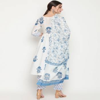 White printed cotton kurta-sets 2