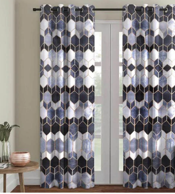 Black Polycotton Curtains 1