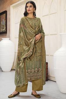 Green digital print viscose  salwar