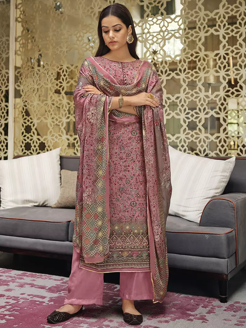 Pink digital print viscose salwar