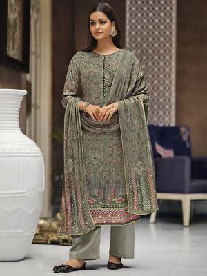 Grey digital print viscose salwar 1