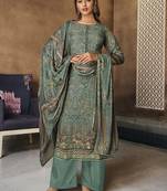 Turquoise digital print viscose salwar