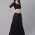 SHUBHKALA dark-blue georgette embroidered   Choli Blouse with   Lehenga Ghagra with    Dupatta