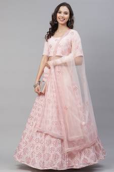 SHUBHKALA pink georgette embroidered   Choli Blouse with   Lehenga Ghagra with    Dupatta