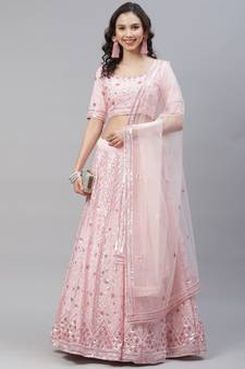 SHUBHKALA pink georgette embroidered   Choli Blouse with   Lehenga Ghagra with    Dupatta