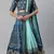           BHKALA Turquoise Embroidered silk UNSTITCHED LEHENGA WITH BLOUSE