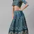           BHKALA Turquoise Embroidered silk UNSTITCHED LEHENGA WITH BLOUSE