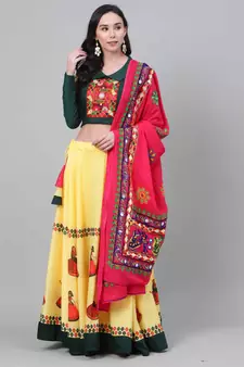 SHUBHKALA Heavy Embroidered Work UNSTITCHED LEHENGA Choli WITH BLOUSE