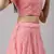 SHUBHKALA Light Pink Thread embroidered Georgette Semi Stitched Lehenga