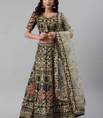 SHUBHKALA Heavy Embroidered Work UNSTITCHED LEHENGA Choli WITH BLOUSE