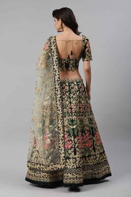 SHUBHKALA Heavy Embroidered Work UNSTITCHED LEHENGA Choli WITH BLOUSE 2