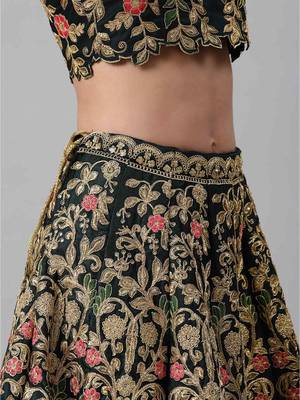 SHUBHKALA Heavy Embroidered Work UNSTITCHED LEHENGA Choli WITH BLOUSE 4