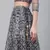 SHUBHKALA GREY EMBROIDERED NET SEMI STITCHED LEHENGA