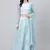 SHUBHKALA SKY-BLUE EMBROIDERED NET SEMI STITCHED LEHENGA